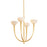 Hudson Valley Maywood 4Lt Chandelier, Vintage Gold Leaf/Onyx - 9023-VGL