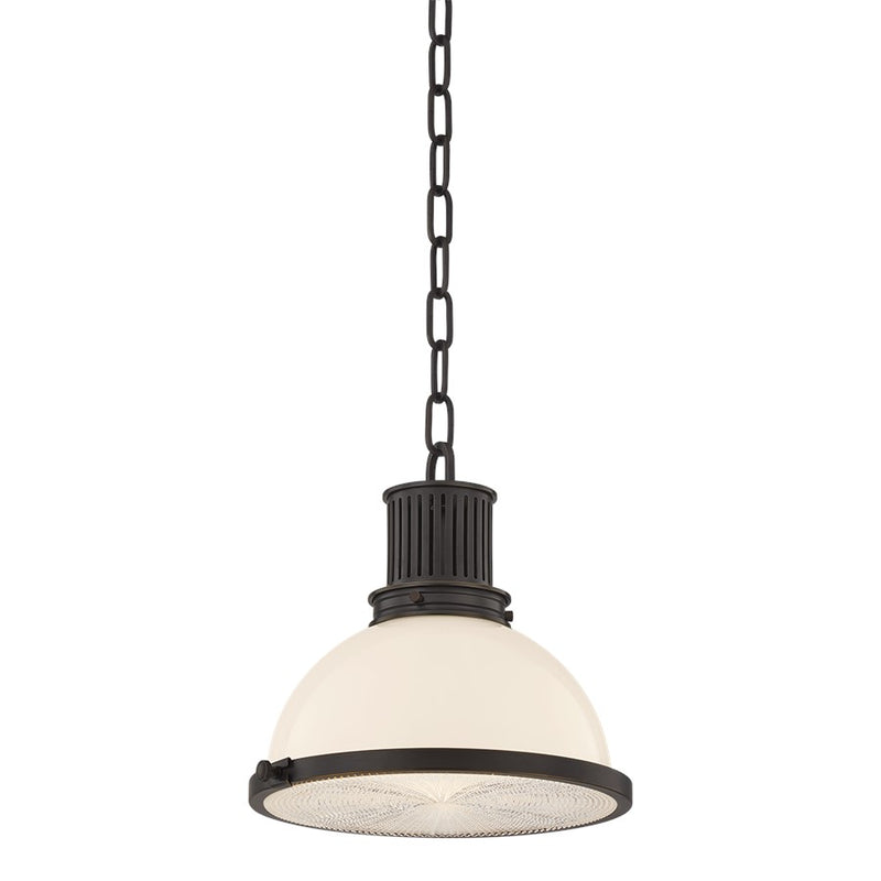 Hudson Valley Pinesbridge 1Lt 11" Pendant, Bronze/Opal Glossy - 9309-DB
