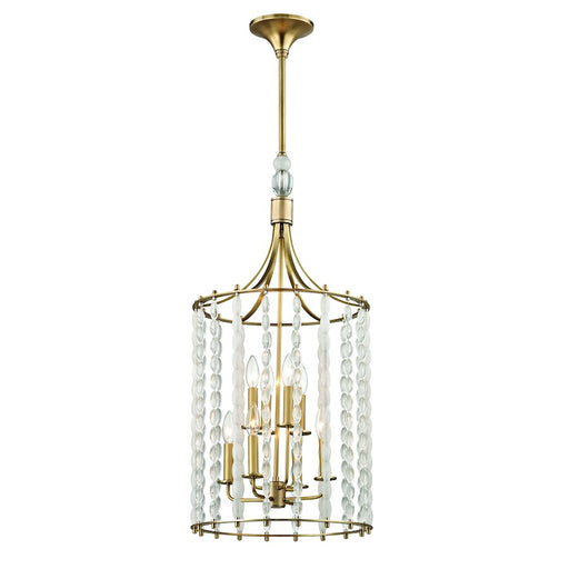 Hudson Valley Whitestone 8 Light Lantern, Aged Brass