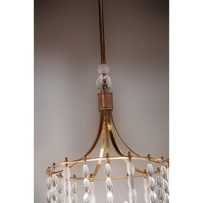 Hudson Valley Whitestone 8 Light Lantern, Aged Brass