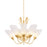 Hudson Valley Forest Glen 1Lt Chandelier, Gold Leaf/Seeded Cloud - 9542-VGL