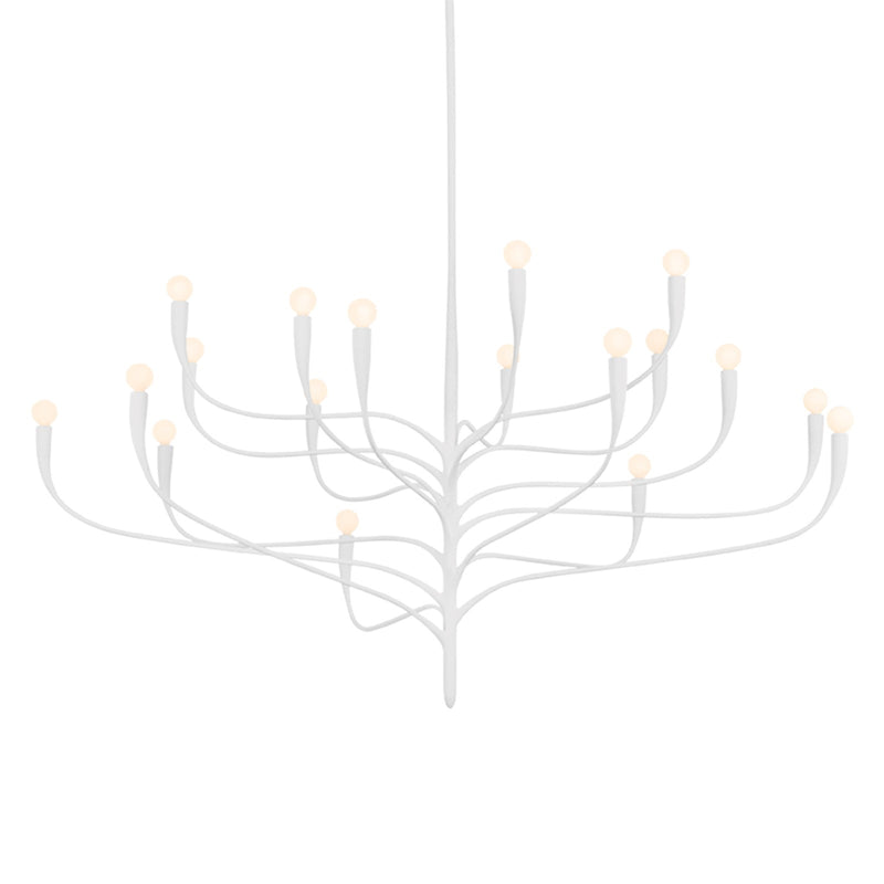 Hudson Valley Labra 66in 18-Light Chandelier | White Plaster Steel | Dining Room & Foyer | 66 x 33 in | Model 9619-WP