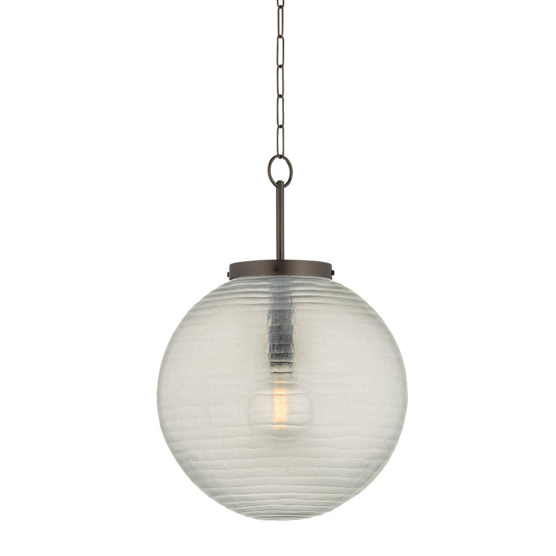 Hudson Valley Falls Mills 1Lt 20" Pendant, Bronze/Clear Etched - 9920-DB