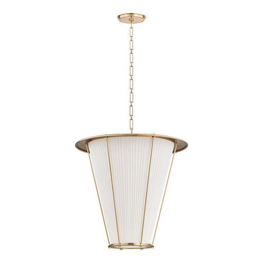 Hudson Valley Ellsworth 1Lt 22" Lantern, Aged Brass/Ivory Silk - AH1723-AGB