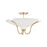 Hudson Valley Gerhard 3Lt Semi Flush Mount, Aged Brass/Ivory Linen - AH4619-AGB