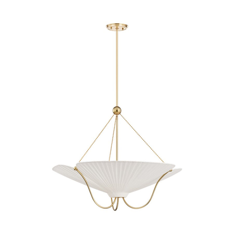 Hudson Valley Gerhard 3Lt Pendant, Aged Brass/Ivory Linen - AH4628-AGB