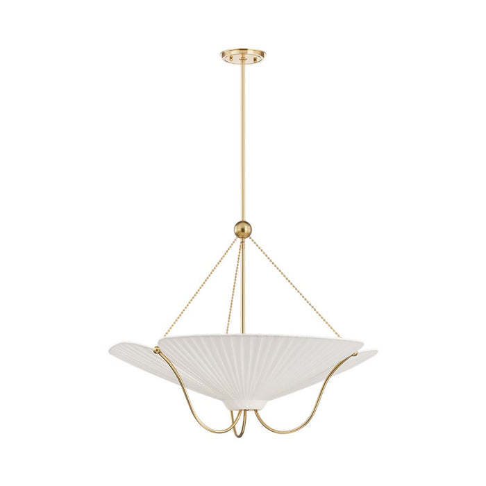 Hudson Valley Gerhard 3Lt Pendant, Aged Brass/Ivory Linen - AH4628-AGB