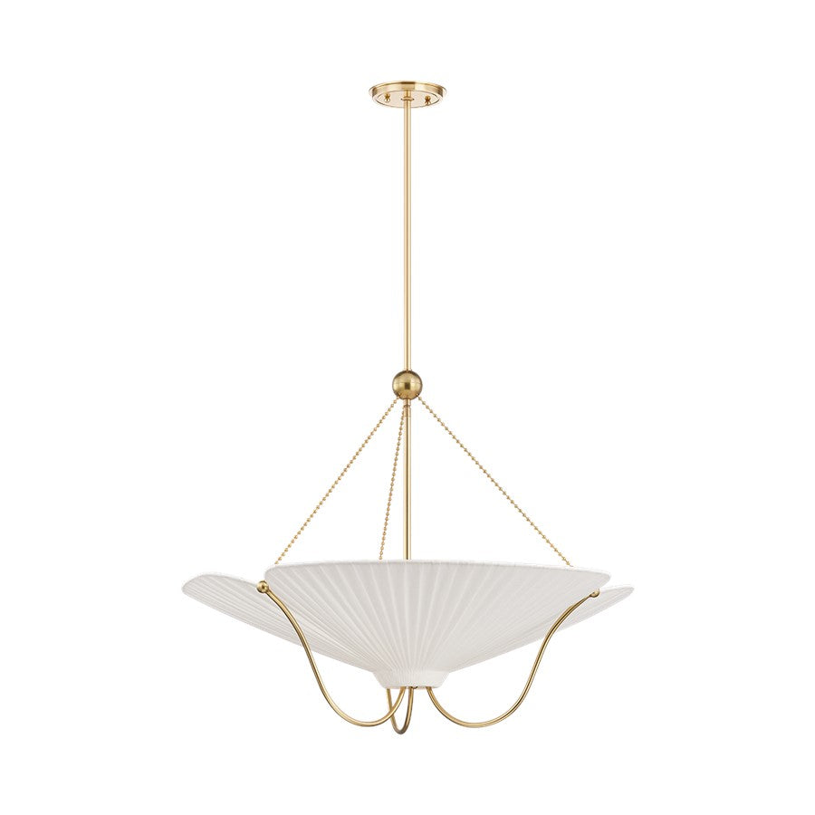 Hudson Valley Gerhard 3Lt Pendant, Aged Brass/Ivory Linen - AH4628-AGB