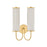 Hudson Valley Elaine 2Lt Wall Sconce, Aged Brass/Ivory Silk - AH5017-AGB