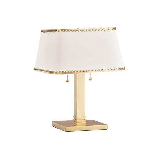 Hudson Valley Claude 2Lt Table Lamp, Aged Brass/Raw Silk - AHL8419-AGB