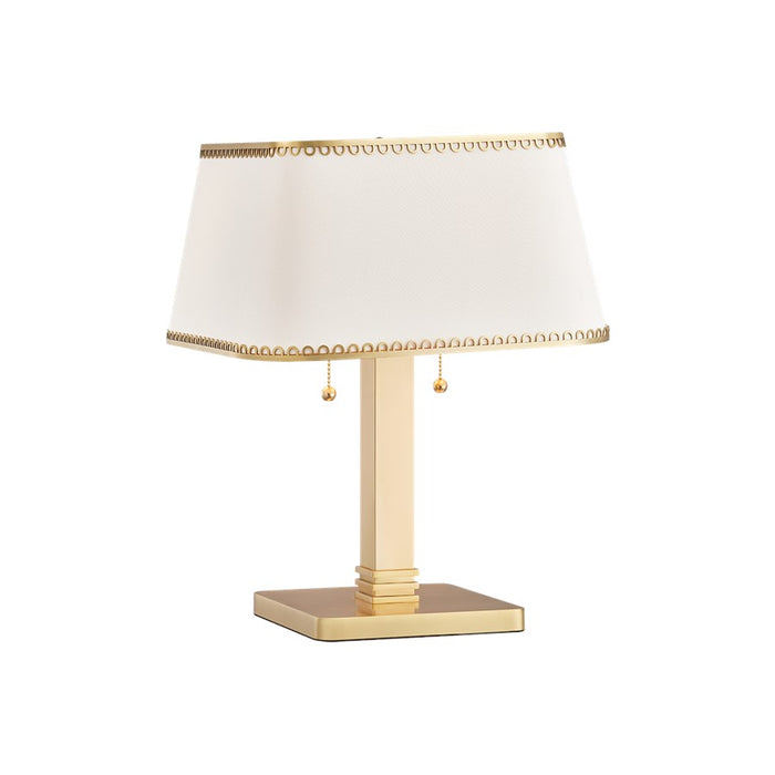Hudson Valley Claude 2Lt Table Lamp, Aged Brass/Raw Silk - AHL8419-AGB