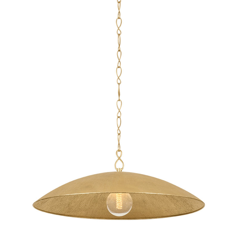 Hudson Valley Eve 32in 1-Light Pendant | Artful Vintage Gold Leaf and Gold Leaf Interior Iron | Dining Room & Entryway | Model BKO1401-VGL-GLI