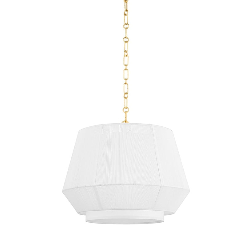 Hudson Valley Debi Pendant In Aged Brass/White