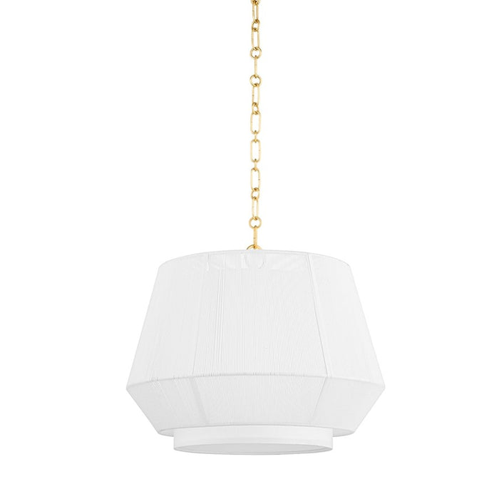 Hudson Valley Debi Pendant In Aged Brass/White