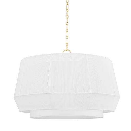 Hudson Valley Debi Pendant In Aged Brass/White