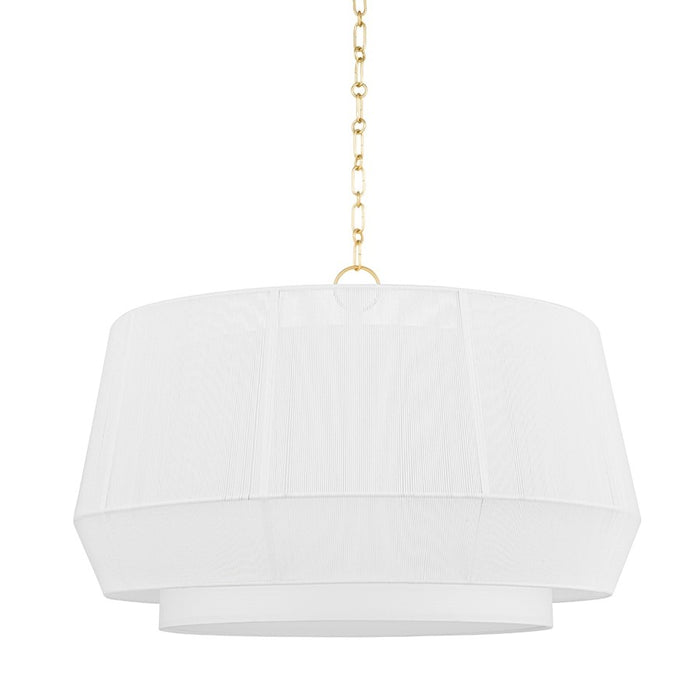 Hudson Valley Debi Pendant In Aged Brass/White