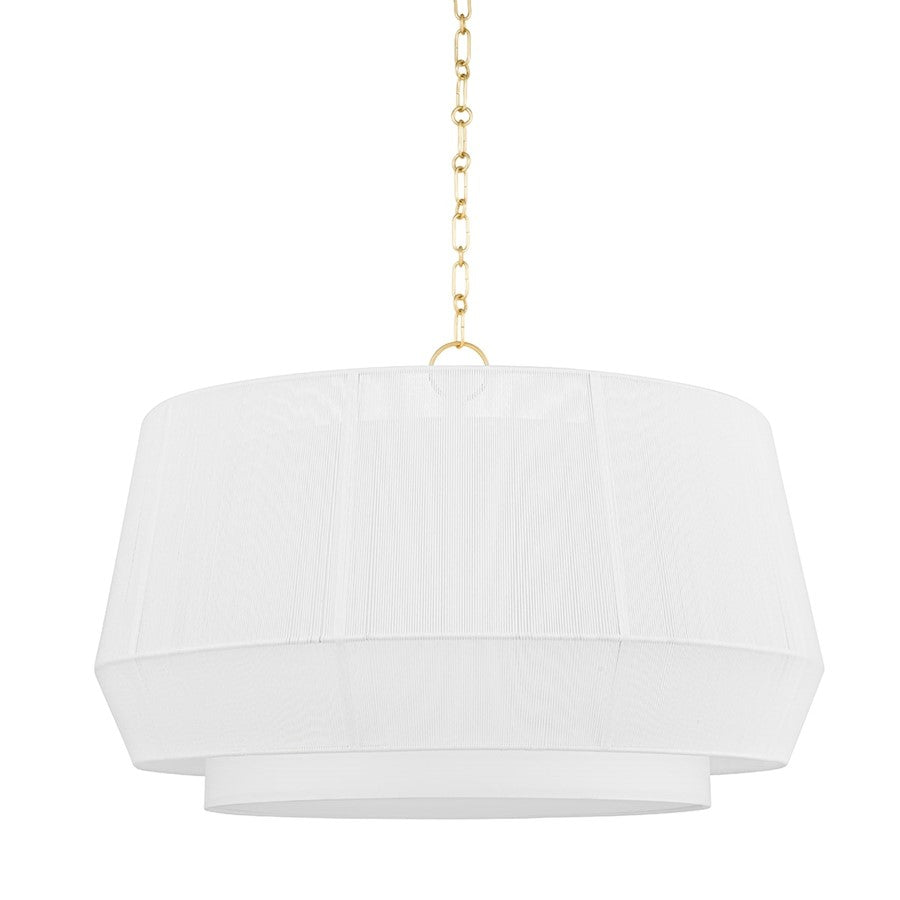 Hudson Valley Debi Pendant In Aged Brass/White