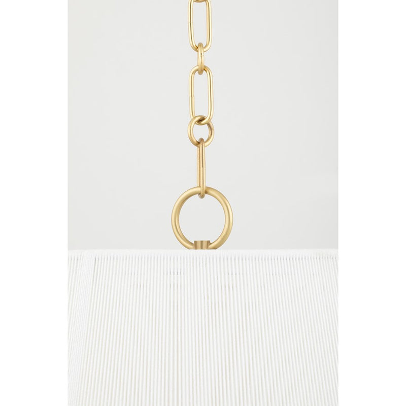 Hudson Valley Debi Pendant In Aged Brass/White