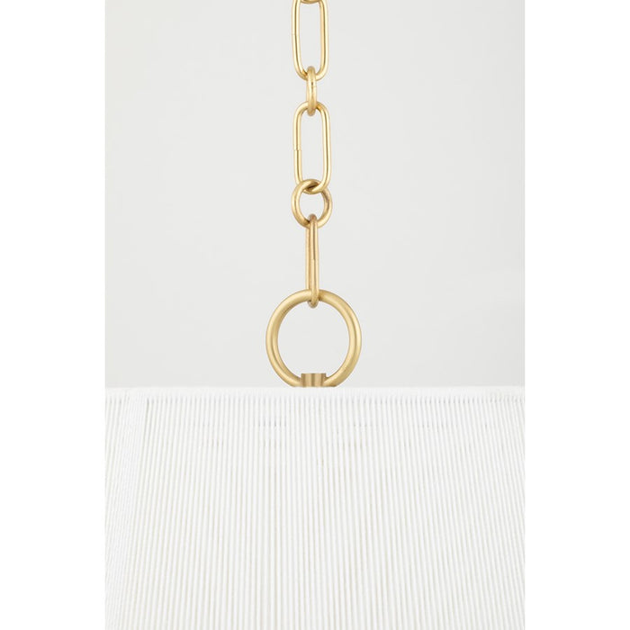 Hudson Valley Debi Pendant In Aged Brass/White
