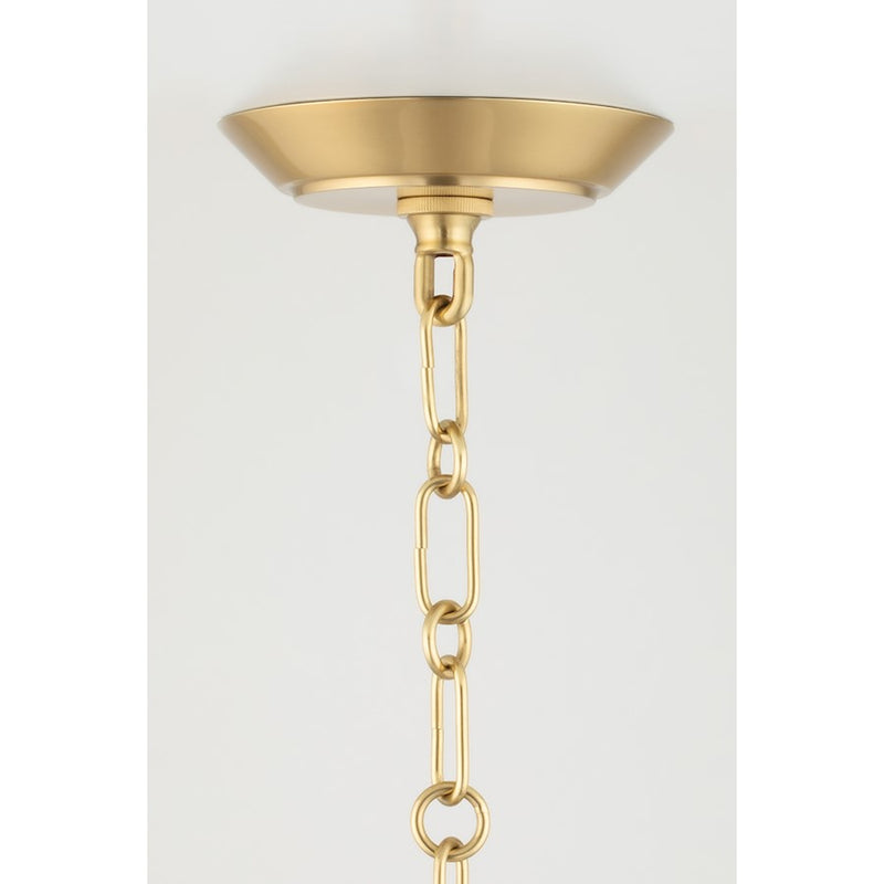 Hudson Valley Debi Pendant In Aged Brass/White