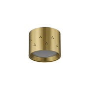 Hudson Valley Edisto 1 Light Flush Mount, Aged Brass/Clear Etched - CB2405-AGB
