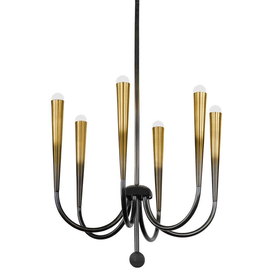 Hudson Valley Adley 6 Light Chandelier, Gradient Brass - CB3846-GB