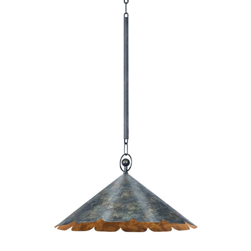 Hudson Valley Folly Beach 1 Light 21" Pendant, Verdigris - CB7621-VER