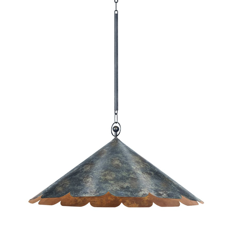Hudson Valley Folly Beach 1 Light 32" Pendant, Verdigris - CB7632-VER