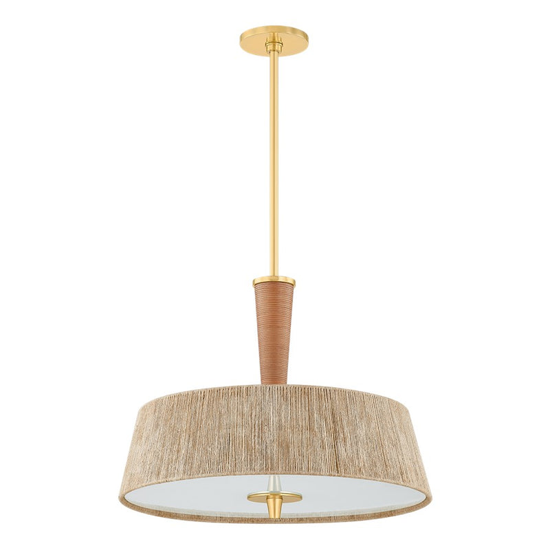 Hudson Valley George 3 Light 22" Pendant, Aged Brass - CB9522-AGB