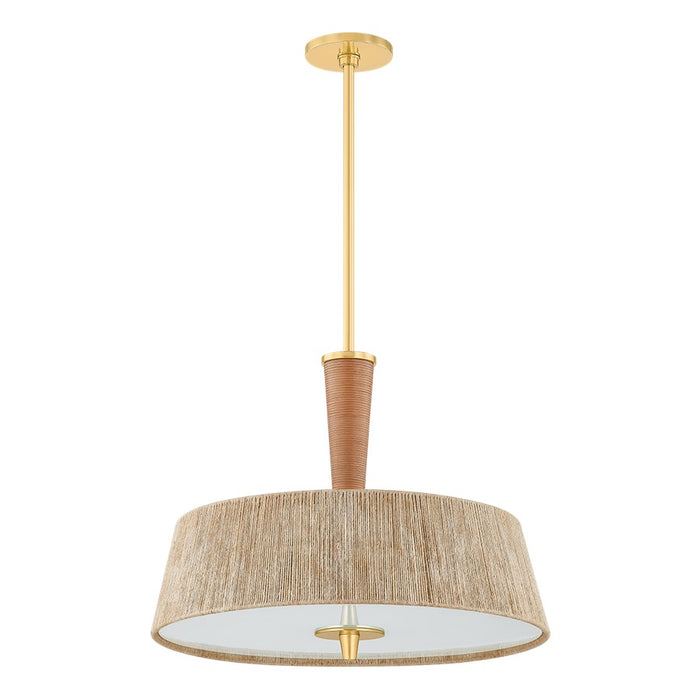 Hudson Valley George 3 Light 22" Pendant, Aged Brass - CB9522-AGB