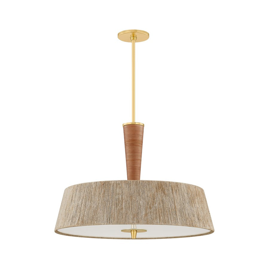 Hudson Valley George 3 Light 30" Pendant, Aged Brass - CB9530-AGB