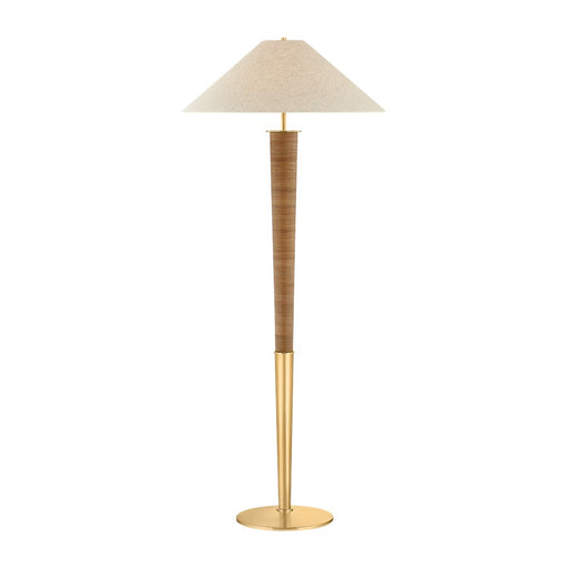 Hudson Valley Bohicket 1Lt Floor Lamp, Aged Brass/Natural Linen - CBL6524-AGB