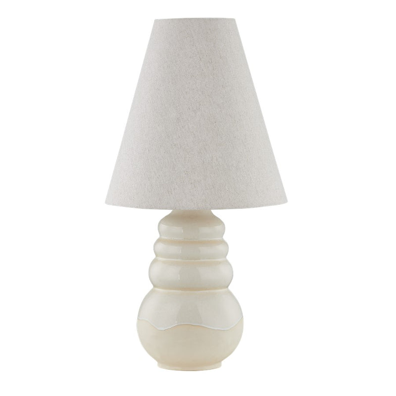 Hudson Valley Tybee 1Lt Table Lamp, Brass/White/Natural Linen - CBL8230-AGB-CEW