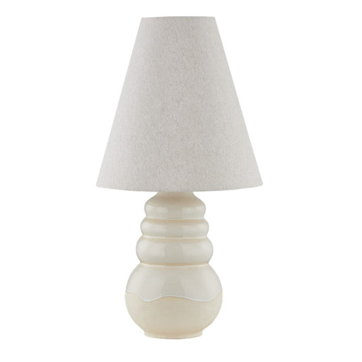 Hudson Valley Tybee 1Lt Table Lamp, Brass/White/Natural Linen - CBL8230-AGB-CEW