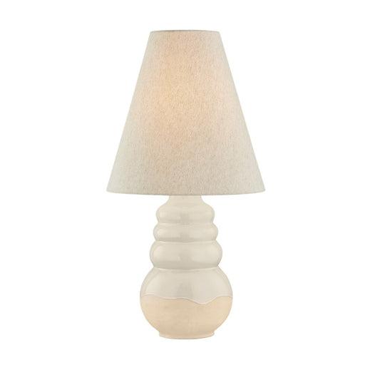 Hudson Valley Tybee 1Lt Table Lamp, Brass/White/Natural Linen
