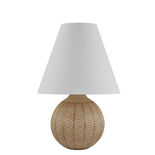 Hudson Valley Capers 1Lt Table Lamp, Brass/Ivory/Natural Linen - CBL9430-AGB-CIP
