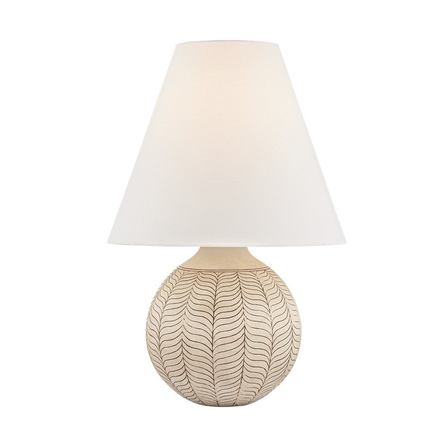 Hudson Valley Capers 1Lt Table Lamp, Brass/Ivory/Natural Linen
