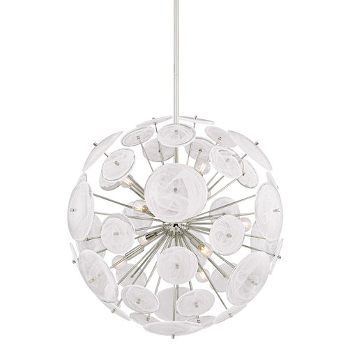 Mitzi Tamara 9 Light Chandelier, Polished Nickel/Remolino Blanco - H1004809-PN