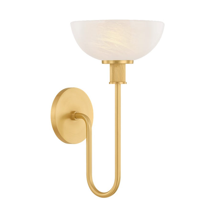 Mitzi Aster 1 Light Wall Sconce, Aged Brass/Cloud - H1016101-AGB