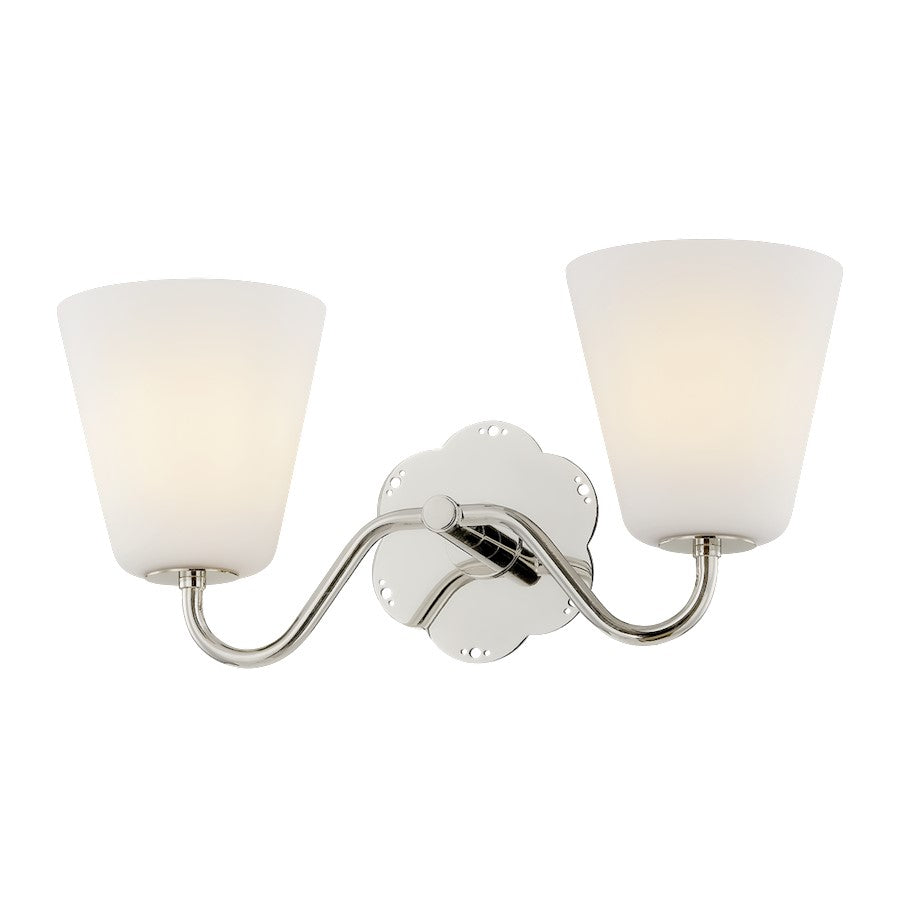 Mitzi Leonella 2 Light Bath and Vanity, Polished Nickel/Opal Matte - H1017302-PN