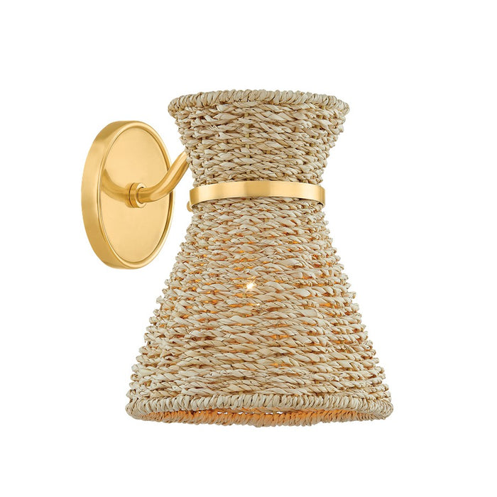 Mitzi Jamie 1 Light Wall Sconce, Aged Brass/Seagrass - H1023101-AGB