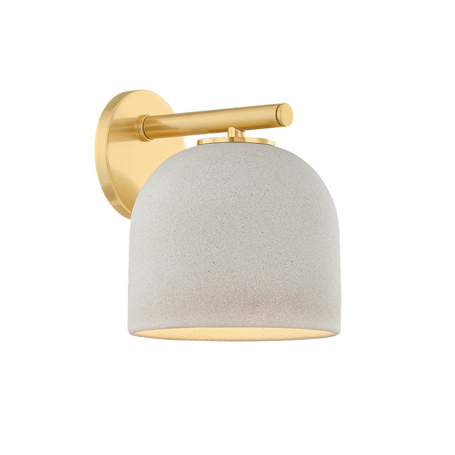 Mitzi Cara 1 Light Wall Sconce, Brass/Ceramic Cream Pebble - H1025101-AGB-CCP