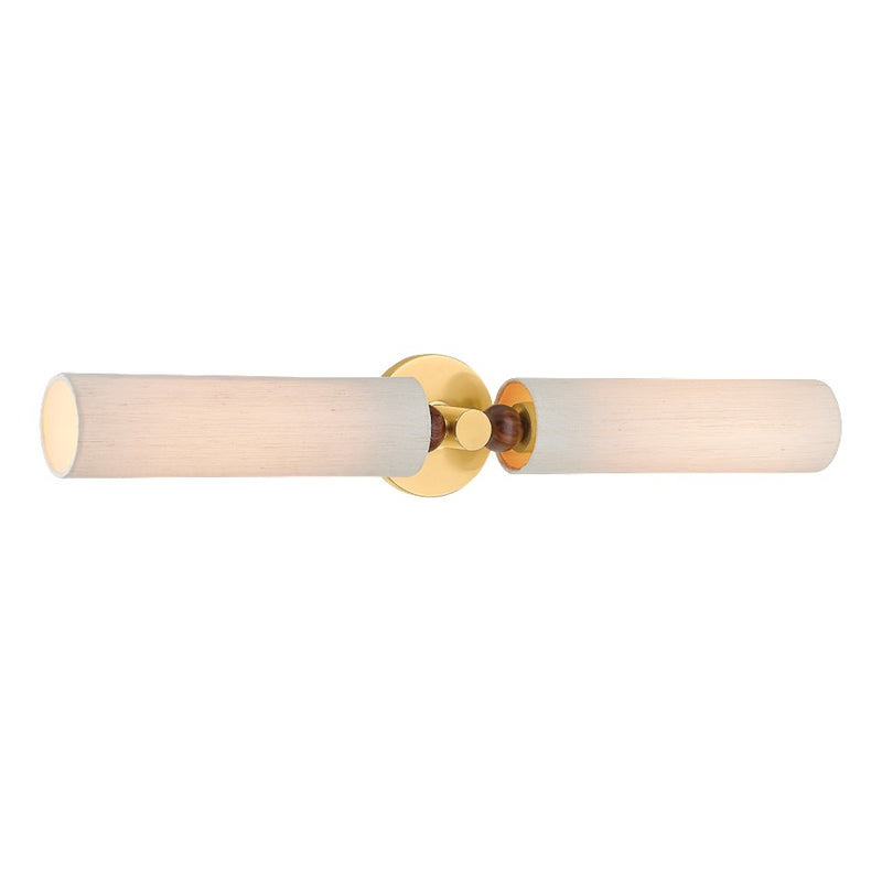 Mitzi Reyn 2 Light Wall Sconce, Aged Brass/Raw Silk - H1036102-AGB