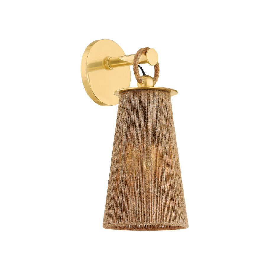 Mitzi Lauz 1 Light Wall Sconce, Aged Brass/Jute String - H1038101-AGB