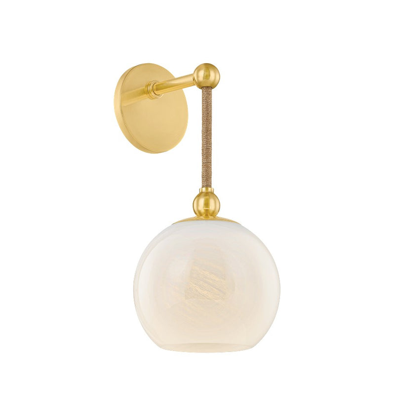 Mitzi Abbie 1 Light Wall Sconce, Aged Brass/Cloud - H1040101-AGB