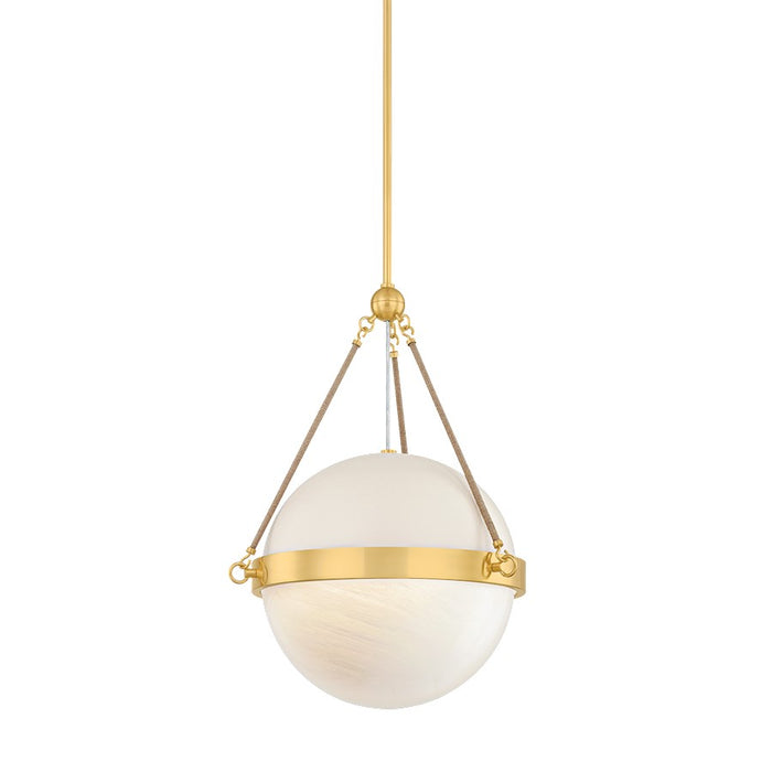 Mitzi Abbie 1 Light Pendant, Aged Brass/Soft Bisque/Cloud - H1040701-AGB-SBQ