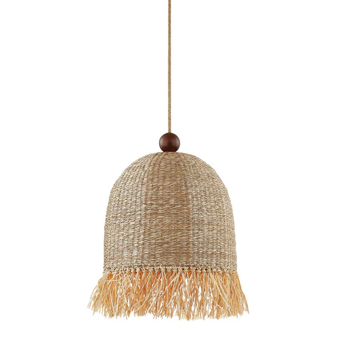 Mitzi Sheri 1 Light Pendant, Aged Brass/Natural Raffia - H1041701-AGB