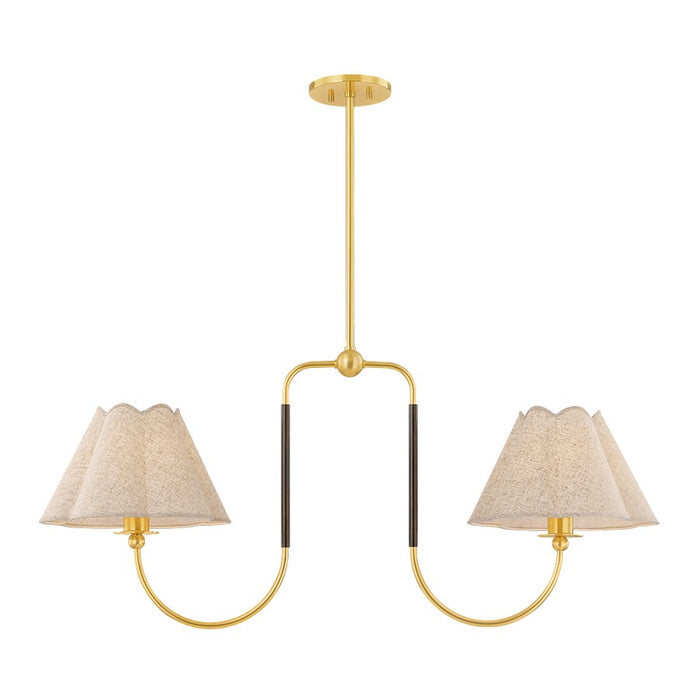 Mitzi Janie 2 Light Linear, Brass/True Bronze/Natural Linen - H1043902-AGB-TRB