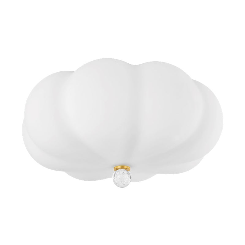 Mitzi Demille 3 Light Flush Mount, Aged Brass/Etched Matte - H1044502-AGB