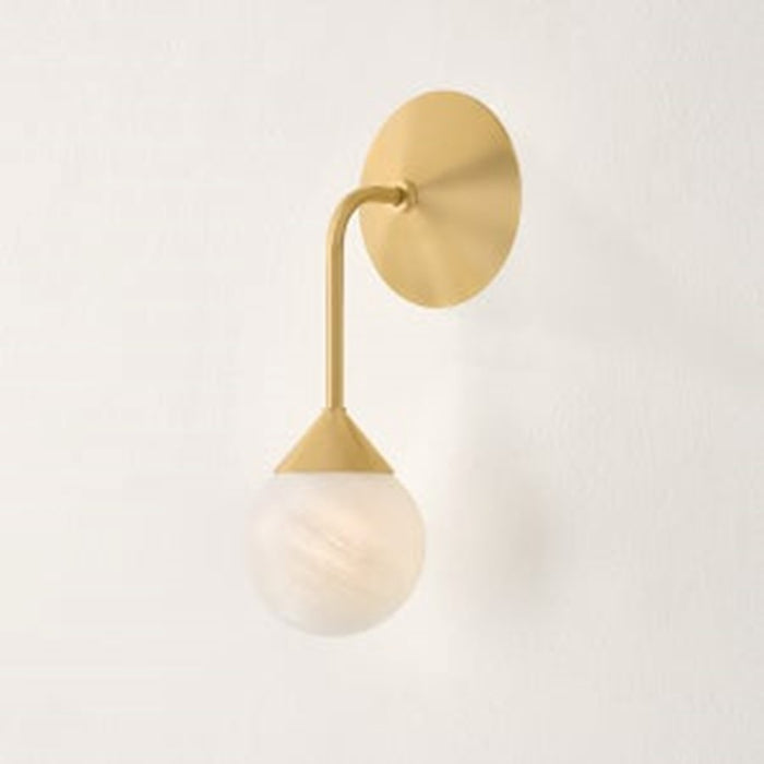 Mitzi Natasha 1 Light Wall Sconce, Aged Brass/Cloud